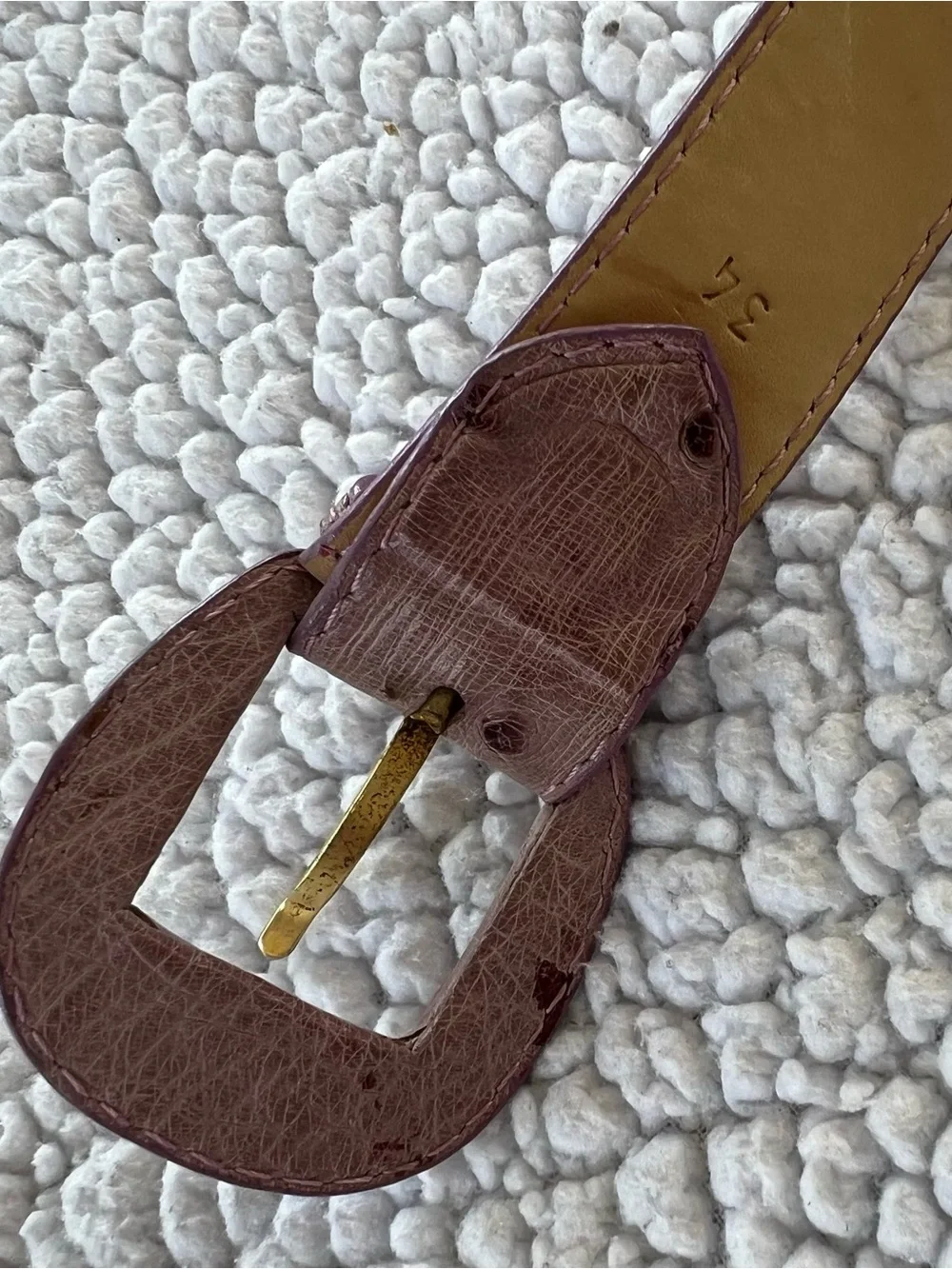Women's genuine ostrich Lilac color Belt